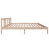 Estructura de cama doble sin colchón madera maciza 180x200