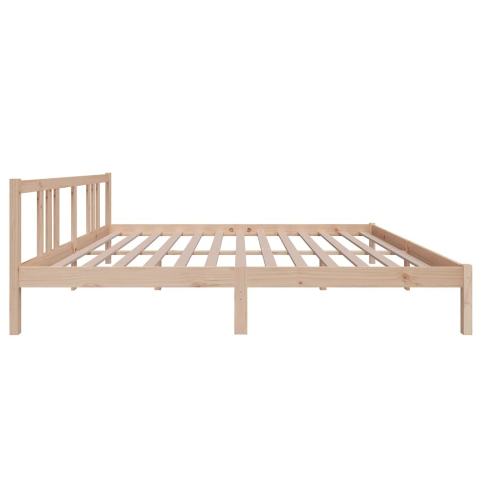 Estructura de cama doble sin colchón madera maciza 180x200