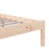 Estructura de cama doble sin colchón madera maciza 180x200