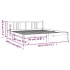 Estructura de cama doble sin colchón madera maciza 180x200