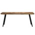 Mesa de comedor de teca reciclada y acero 180x90x76