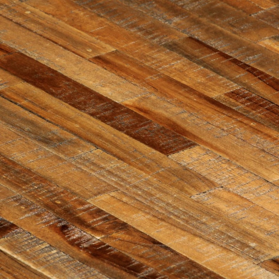 Mesa de comedor de teca reciclada y acero 180x90x76