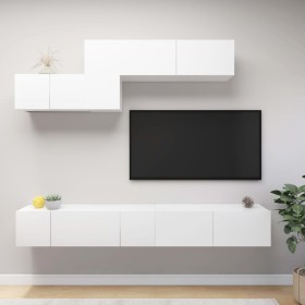 Set de muebles de salón TV 6 piezas madera de ingeniería