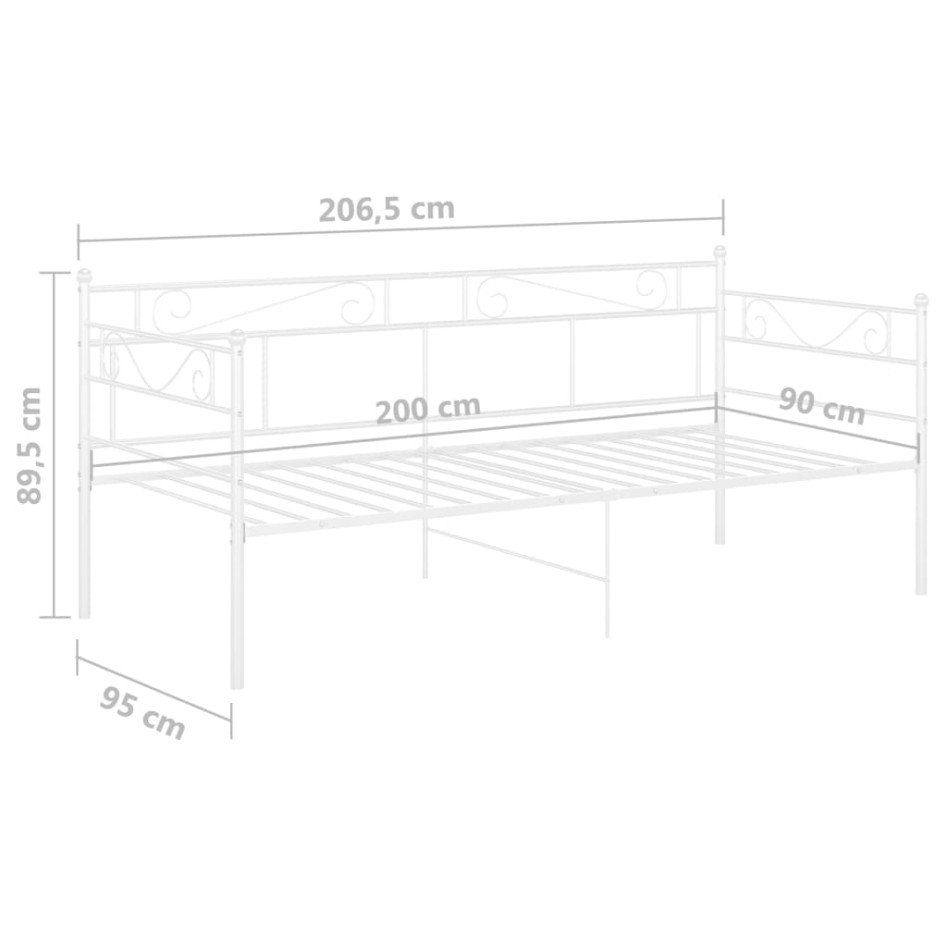 Estructura de sofá cama de metal blanco 90x200