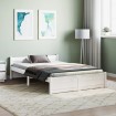 Estructura de cama sin colchón madera maciza blanco 120x200 cm