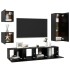 Set de muebles de TV 5 piezas madera contrachapada