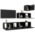 Set de muebles de salón TV 4 piezas madera contrachapada
