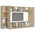 Juego de muebles de salón 8 piezas roble