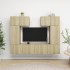 Juego de muebles de salón 6 piezas roble