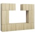 Juego de muebles de salón 6 piezas roble