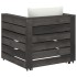 Muebles de jardín 2 pzas con cojines gris madera