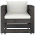 Muebles de jardín 2 pzas con cojines gris madera