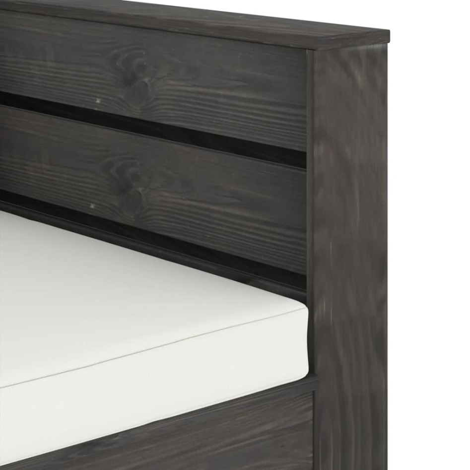 Muebles de jardín 2 pzas con cojines gris madera