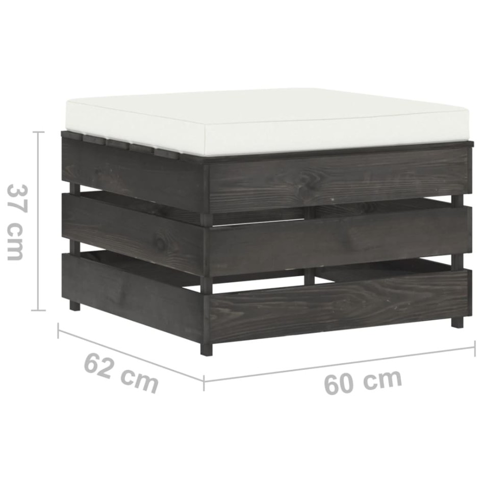 Muebles de jardín 2 pzas con cojines gris madera