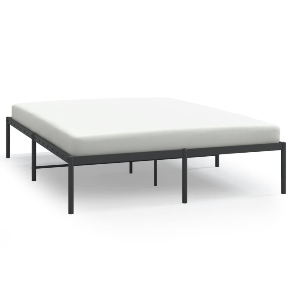 Estructura de cama sin colchón metal negro 140x190