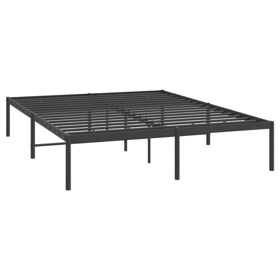 Estructura de cama sin colchón metal negro 140x190