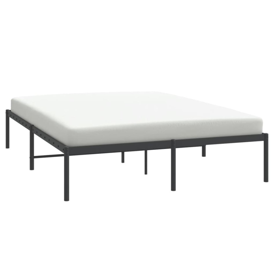 Estructura de cama sin colchón metal negro 140x190