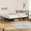 Estructura cama sin colchón con cabecero metal negro 200x200 cm