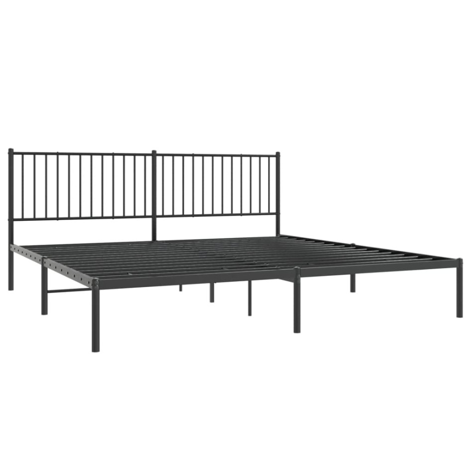 Estructura cama sin colchón con cabecero metal negro 200x200