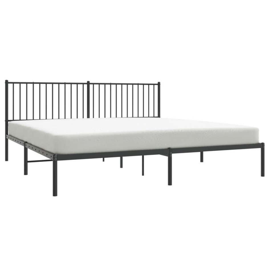 Estructura cama sin colchón con cabecero metal negro 200x200