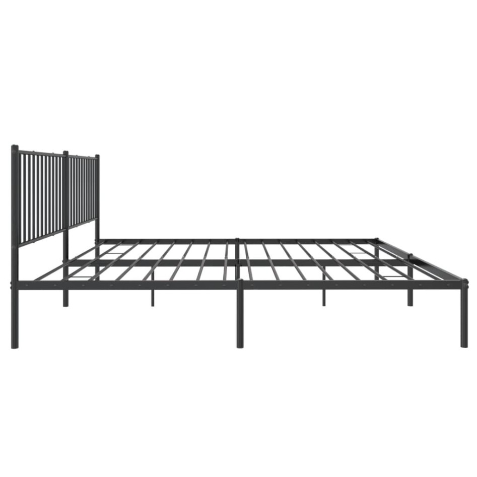 Estructura cama sin colchón con cabecero metal negro 200x200