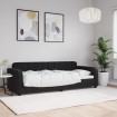 Sofá cama sin colchón terciopelo negro 80x200 cm