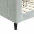 Sofá cama sin colchón terciopelo gris claro 90x200