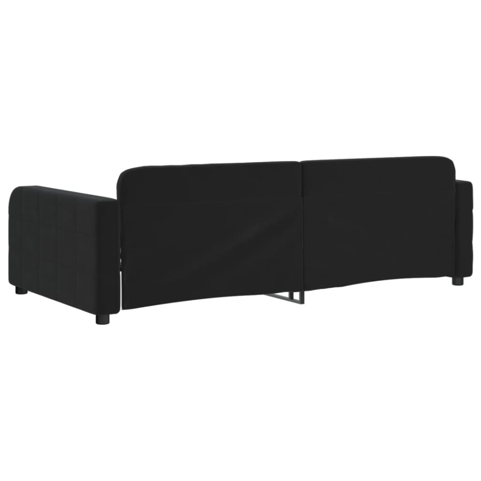 Sofá cama sin colchón terciopelo negro 100x200