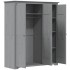 Armario BODO madera maciza de pino gris 146x53,5x173