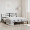 Estructura cama sin colchón con cabecero metal negro 180x200 cm