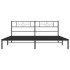 Estructura cama sin colchón con cabecero metal negro 180x200