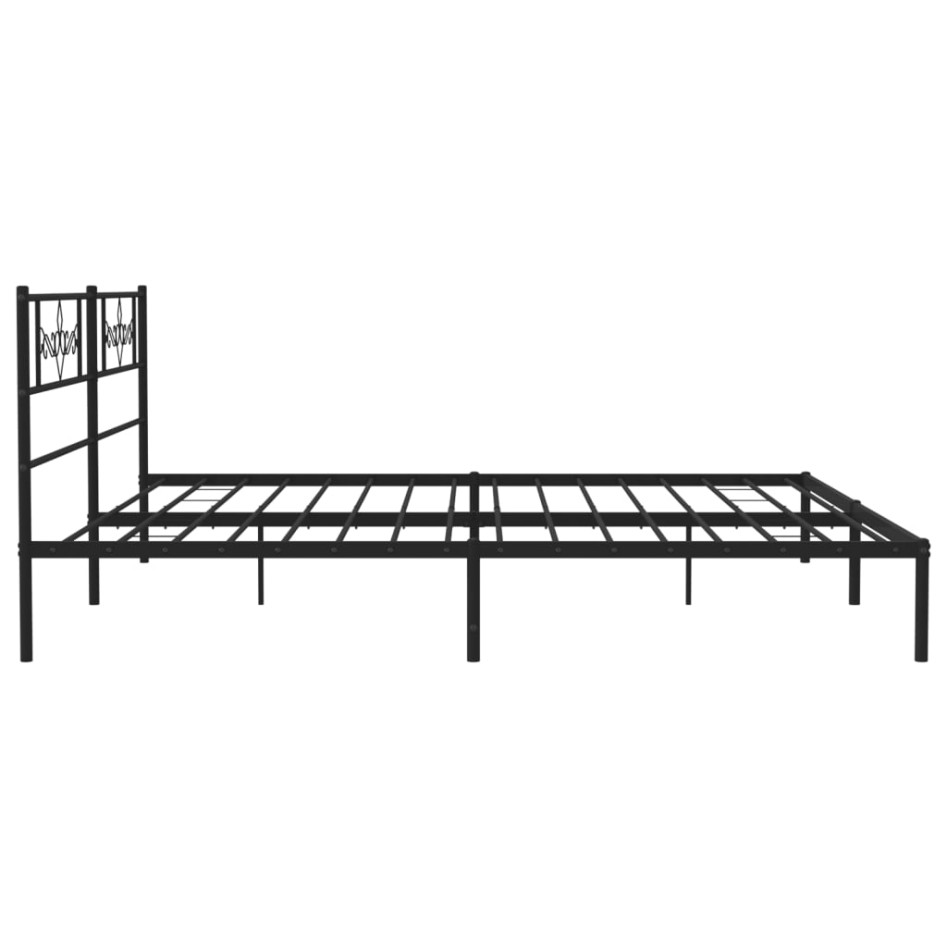 Estructura cama sin colchón con cabecero metal negro 180x200