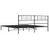 Estructura cama sin colchón con cabecero metal negro 180x200