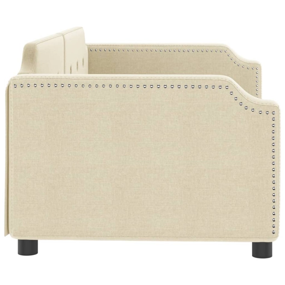 Sofá cama sin colchón tela crema 90x200