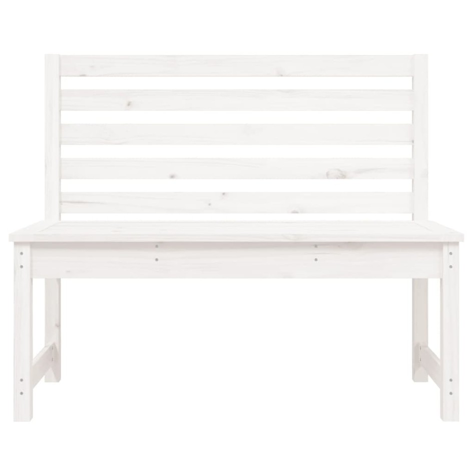 Banco de jardín madera maciza de pino blanco 109