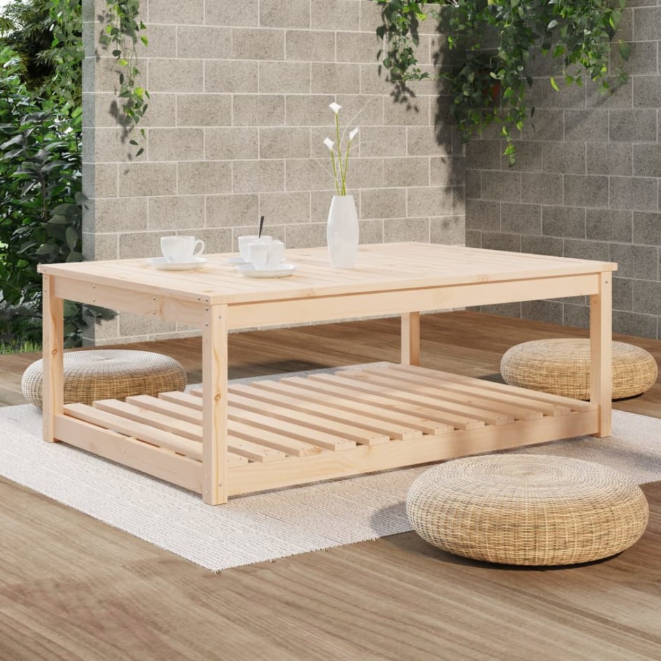Mesa de jardín madera maciza pino 121x82,5x45
