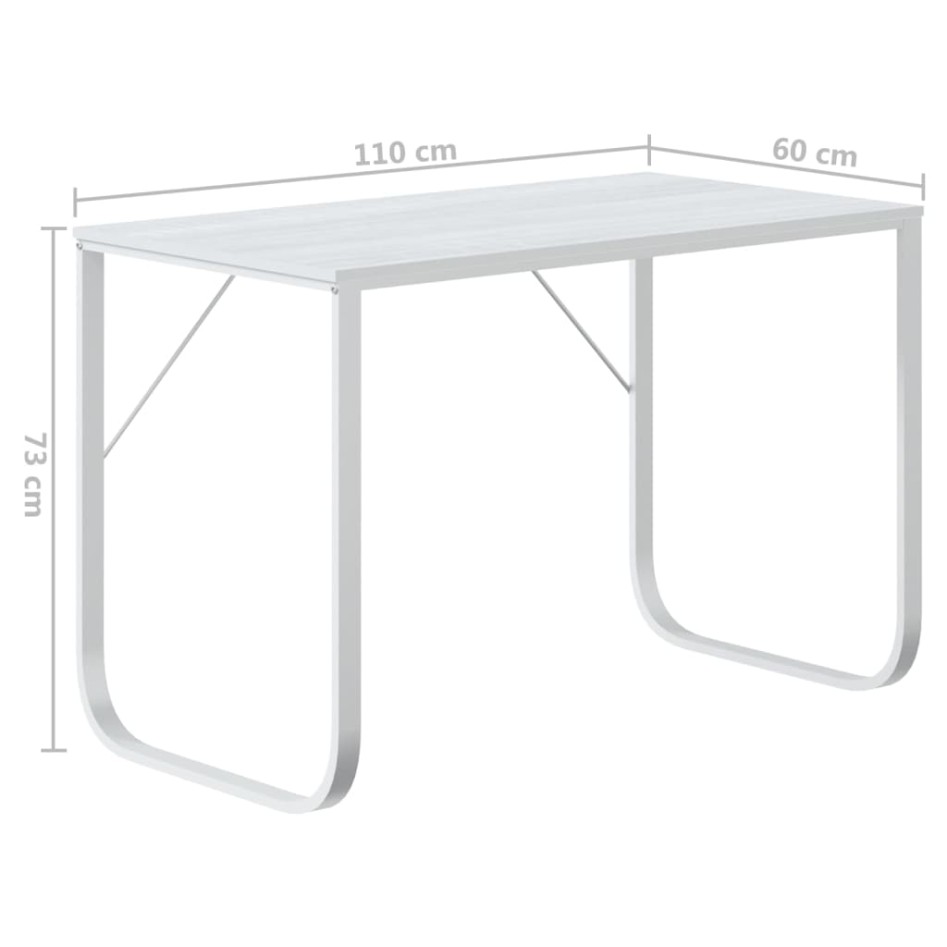 Escritorio de ordenador madera de ingeniería blanco
