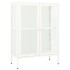 Aparador de acero y vidrio blanco 75x35x105