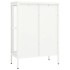 Aparador de acero y vidrio blanco 75x35x105