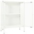 Aparador de acero y vidrio blanco 75x35x105
