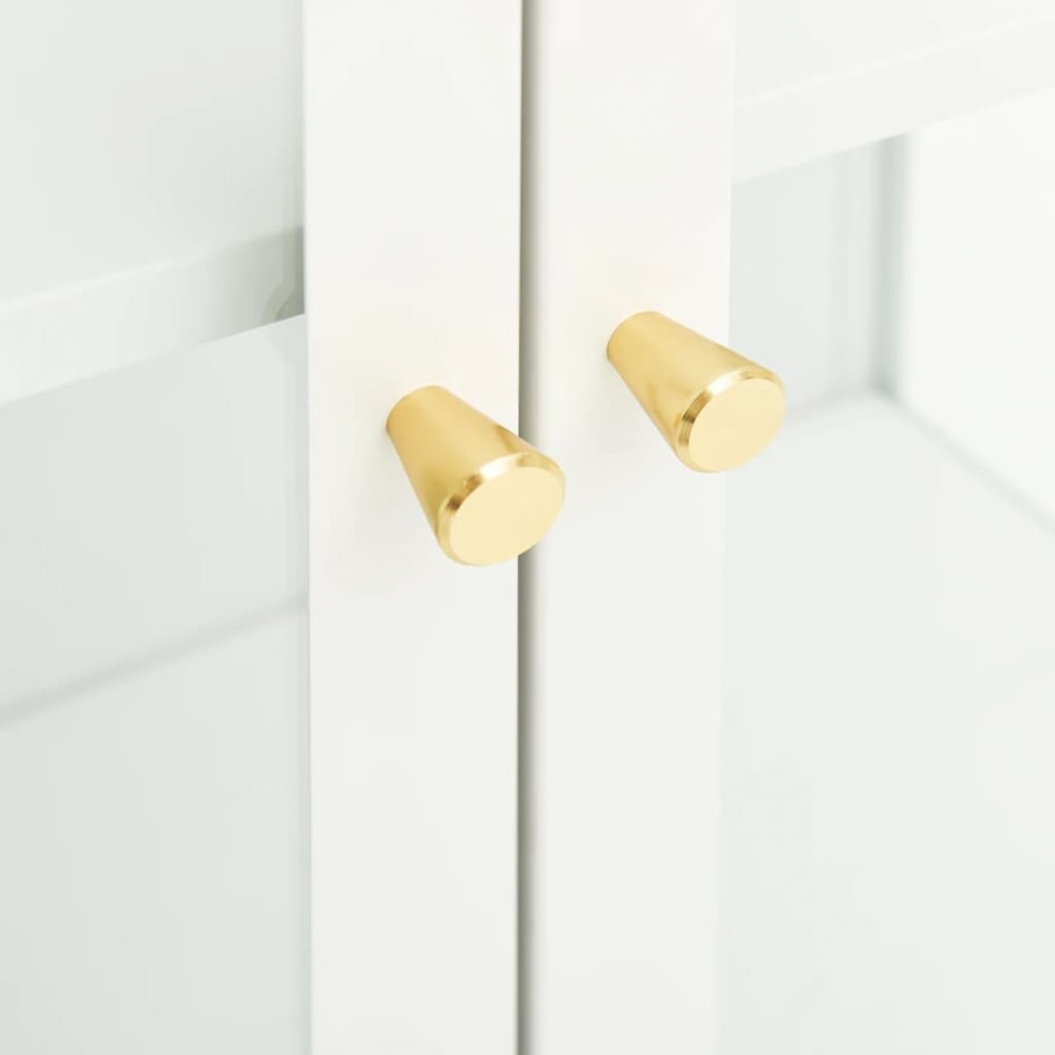 Aparador de acero y vidrio blanco 75x35x105