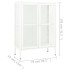 Aparador de acero y vidrio blanco 75x35x105
