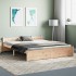 Estructura de cama doble sin colchón madera maciza 150x200