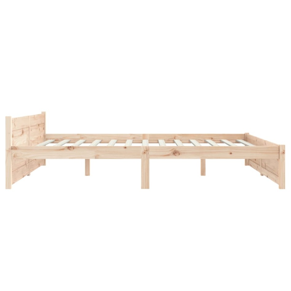 Estructura de cama doble sin colchón madera maciza 150x200