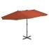 Sombrilla de jardín con palo de aluminio terracota 460x270