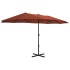 Sombrilla de jardín con palo de aluminio terracota 460x270