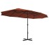 Sombrilla de jardín con palo de aluminio terracota 460x270