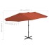Sombrilla de jardín con palo de aluminio terracota 460x270