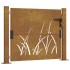 Puerta de jardín acero corten diseño hierba 105x80