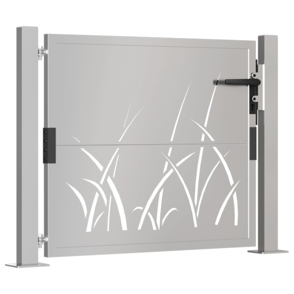 Puerta de jardín acero corten diseño hierba 105x80